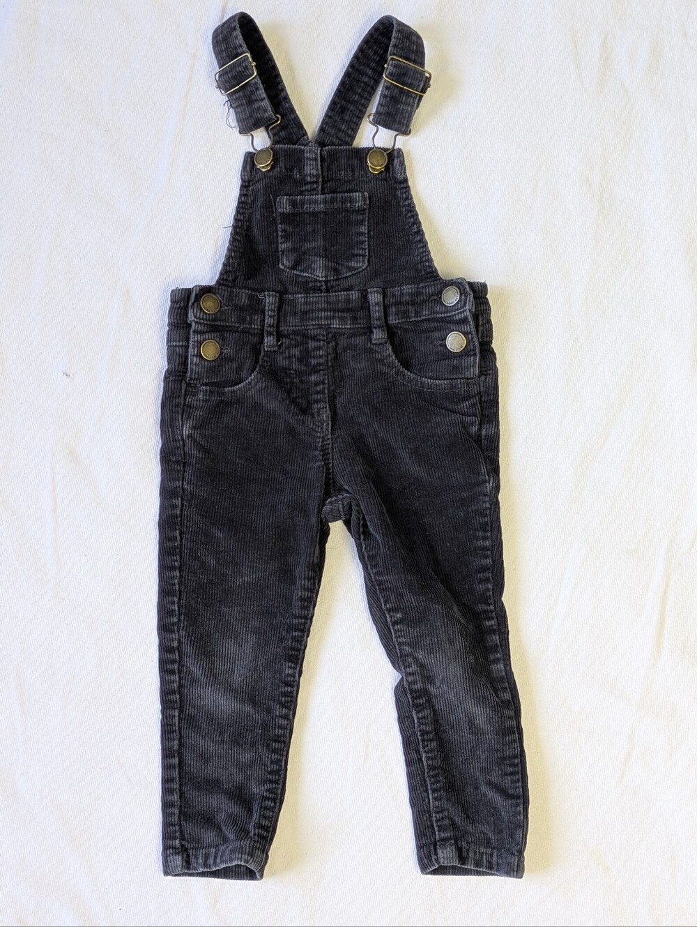 Dark Grey 18-24mo Courderoy Bib Overalls